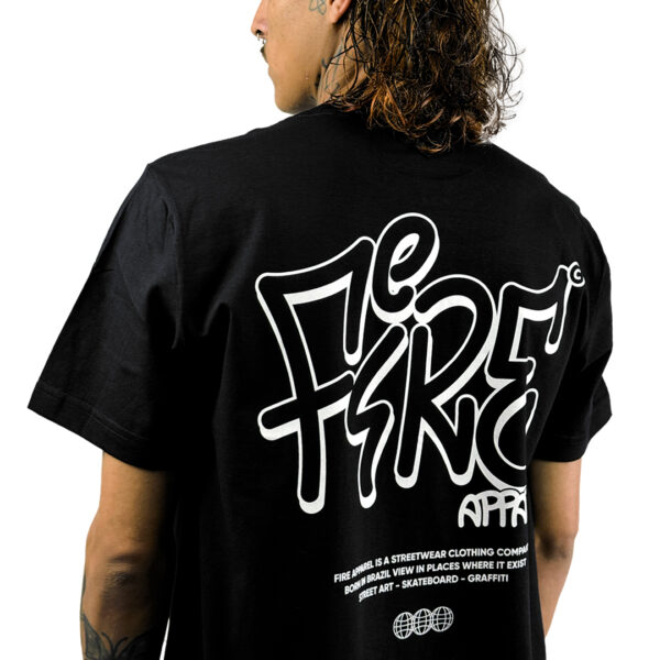 Camiseta Básica Fire Symmetry Tag (Preto)2