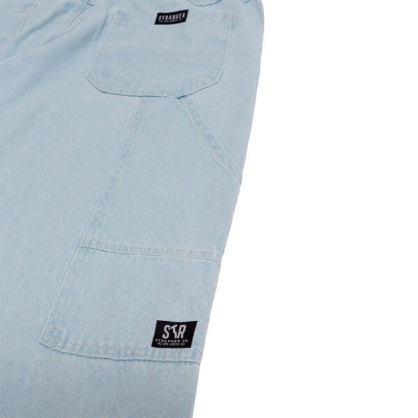 Calça Carpinteiro Jeans Reta Stranger Azul Claro