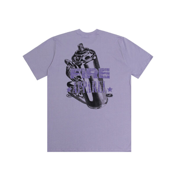 Camiseta Basica Fire Stencil Spray Lilas