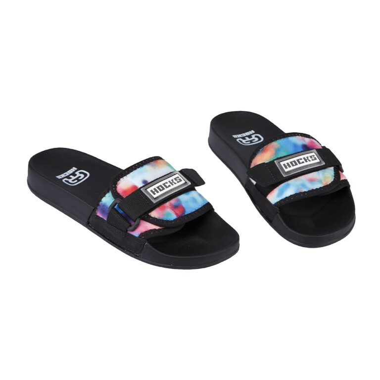 Chinelo Slide Hocks Bravo Fluffy com sola de borracha e estampa urbana
