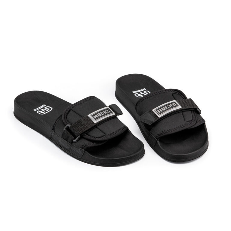 Chinelo Slide Hocks Bravo Black com design minimalista e sola de borracha