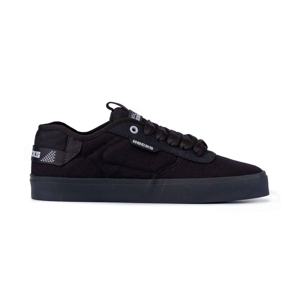 Tênis Hocks Flat Core Preto Reflex original com solado vulcanizado e detalhe refletivo