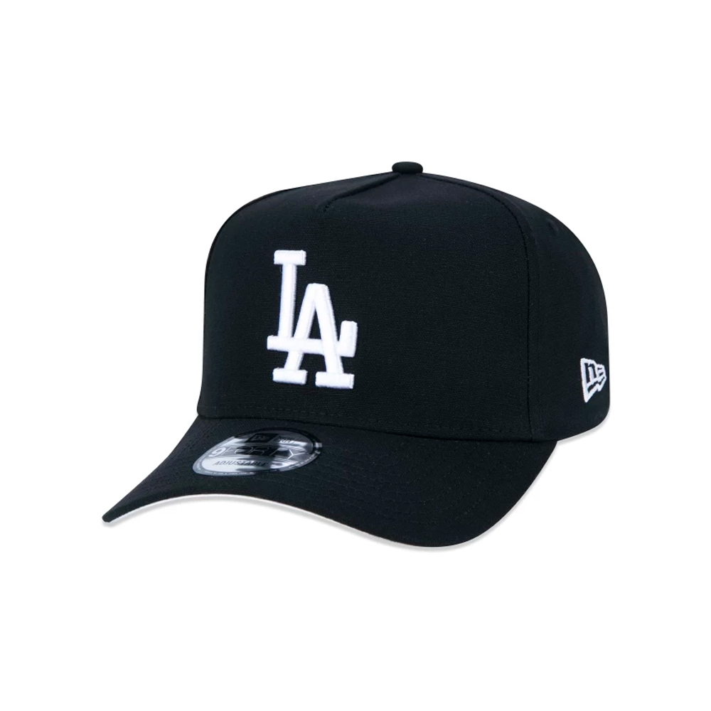 Boné New Era 9FORTY A-Frame Snapback MLB Los Angeles Dodgers Aba Curva Preto Original Loja