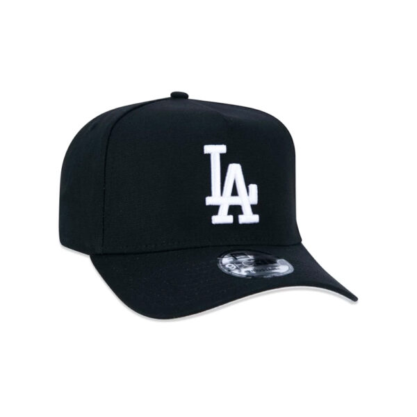 Boné 9FORTY A-Frame Snapback MLB Los Angeles Dodgers Aba Curva Preto - Imagem 3