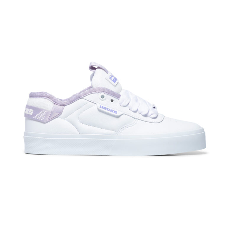 tenis hocks flat core branco lilac lona nylon solado rubber max