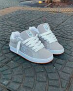 Tenis Qix Combat Suede Cinza Branco - Imagem 2