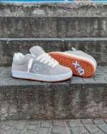 Tenis Qix Combat Suede Cinza Branco - Imagem 3