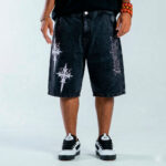 bermuda trip side baggy jeans marmorizada cruz streetwear