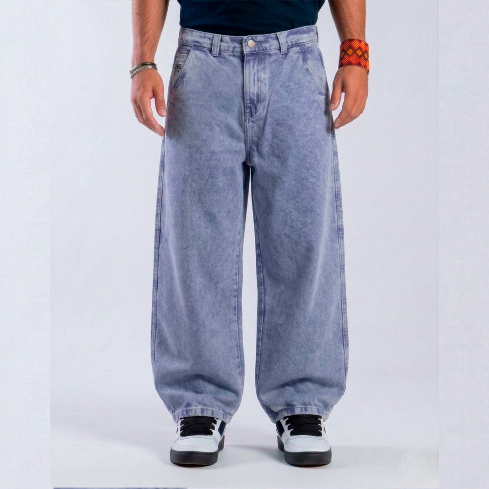 calça trip side baggy jeans azul estonado cruz red streetwear