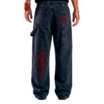 Calça Trip Side Baggy Jeans Marmorizada Bordada Red - Imagem 2