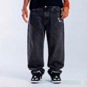 calça trip side baggy jeans marmorizada cruz bordada red streetwear