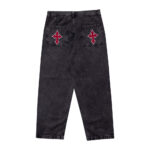Calça Trip Side Baggy Jeans Marmorizada Cruz Bordada Red - Imagem 4