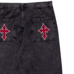 Calça Trip Side Baggy Jeans Marmorizada Cruz Bordada Red - Imagem 6