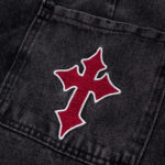 Calça Trip Side Baggy Jeans Marmorizada Cruz Bordada Red - Imagem 7